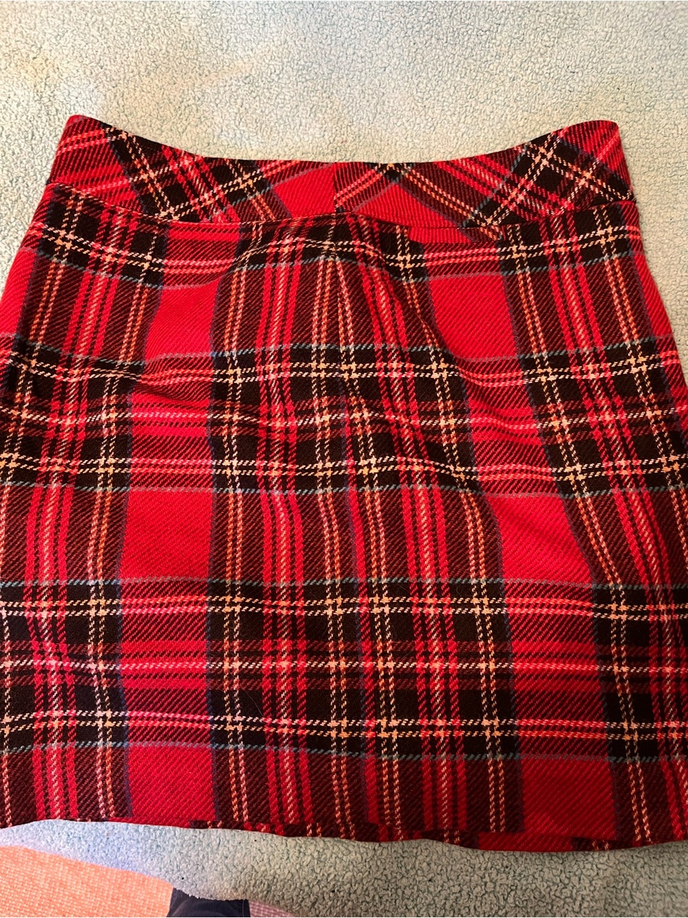 L.L. Bean Red and Black Plaid Mini Skirt